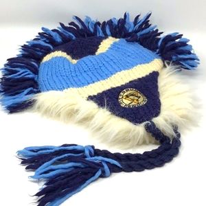 Vintage Pittsburgh Penguins NHL Blue Ski Hat, Mohawk Trapper Hat, Reebok, Hockey